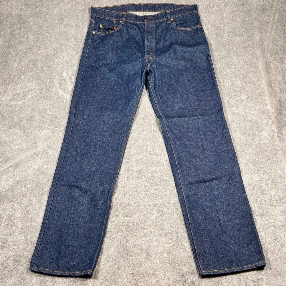NWOT VTG Levi's 505 80's 0217 Raw Rigid Denim Jeans 42x34 Made in USA Blank Tab